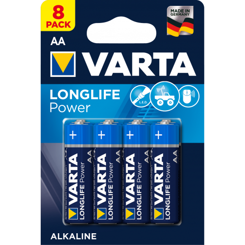 LONGLIFE POWER BATTERIES AA 8 PACK (Hi-Energy)